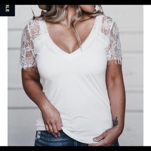 POL Plus Size Eyelash V-Neck Top 2XL